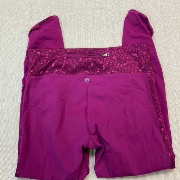 LULULEMON Real Quick Tight- Regal Plum/ Paradise. 7/8 Leggings. Purple. Size 8 - Picture 6 of 7